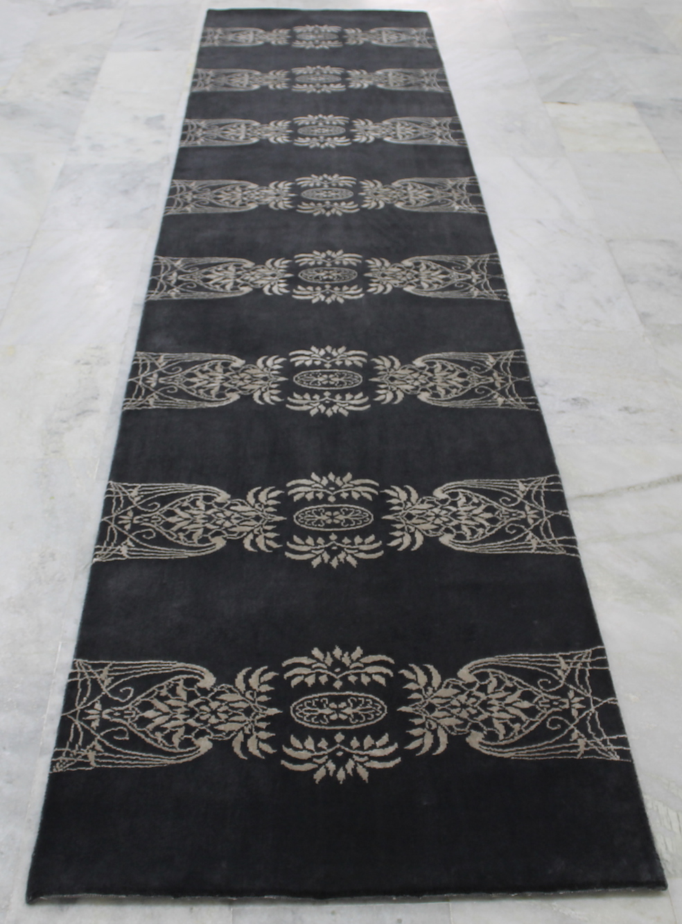 Black hall runner rug